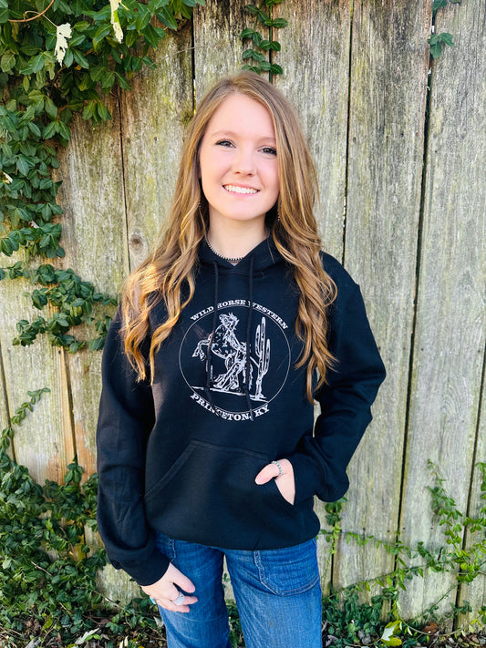 Wild Horse Western Hoodie -Black