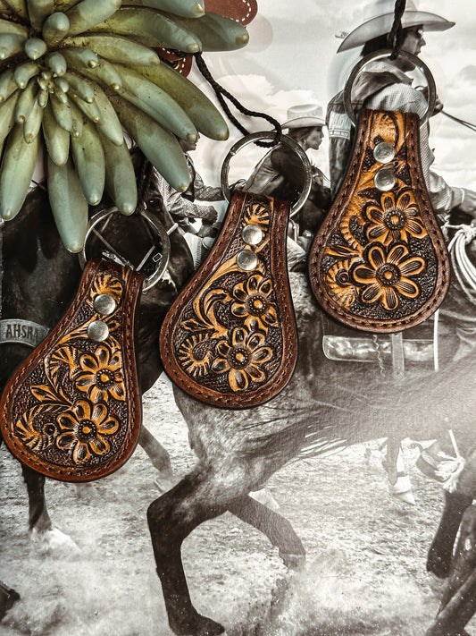 The Floral Tooled Keychains