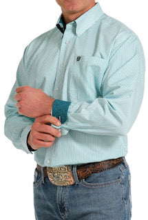 Cinch Turquoise Geo Button Up