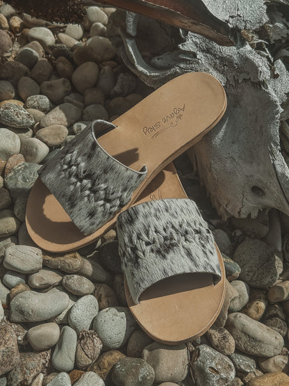 The Nadia Woven Salt & Pepper Sandal