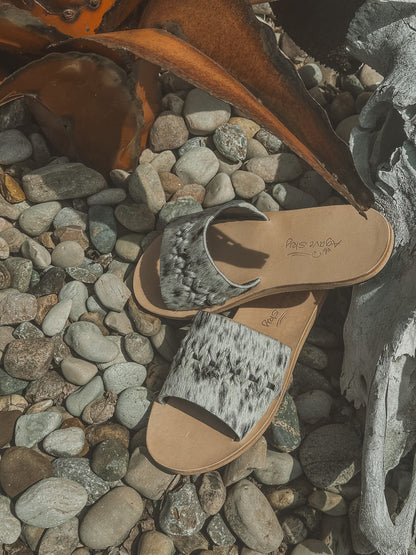 The Nadia Woven Salt & Pepper Sandal