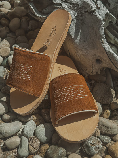 The Nadia Western Rust & Cream Sandals