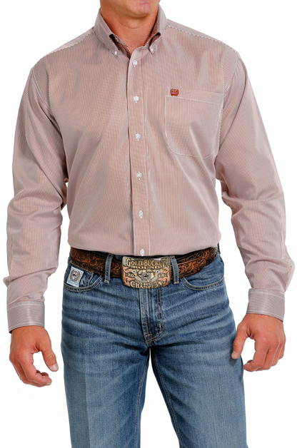 Cinch Brown Stripe Button Up