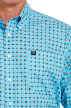 Load image into Gallery viewer, Cinch Turquoise Geo Print Button Up