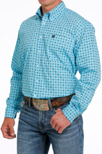 Load image into Gallery viewer, Cinch Turquoise Geo Print Button Up