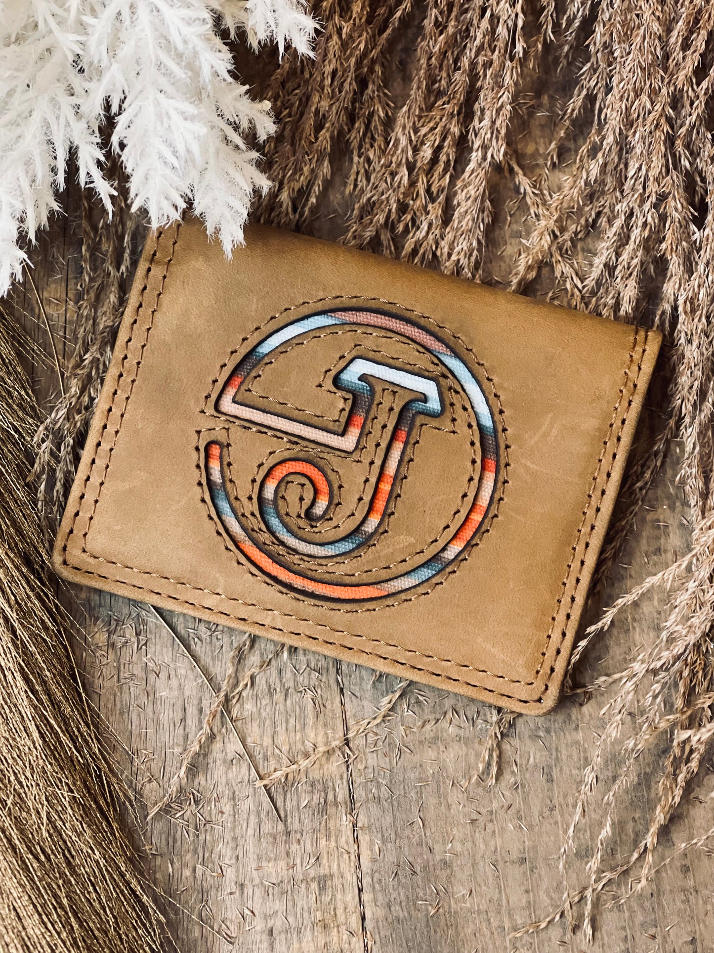 Justin Serape Inlay Card Wallet