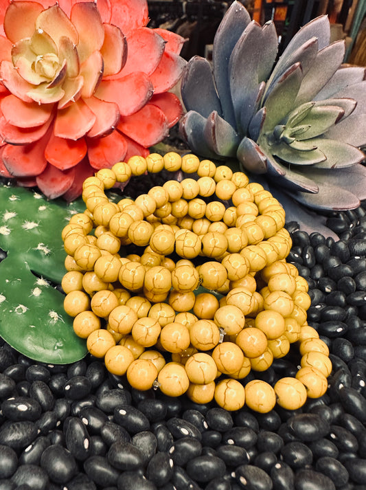 Matte Mustard Stretch Bracelet